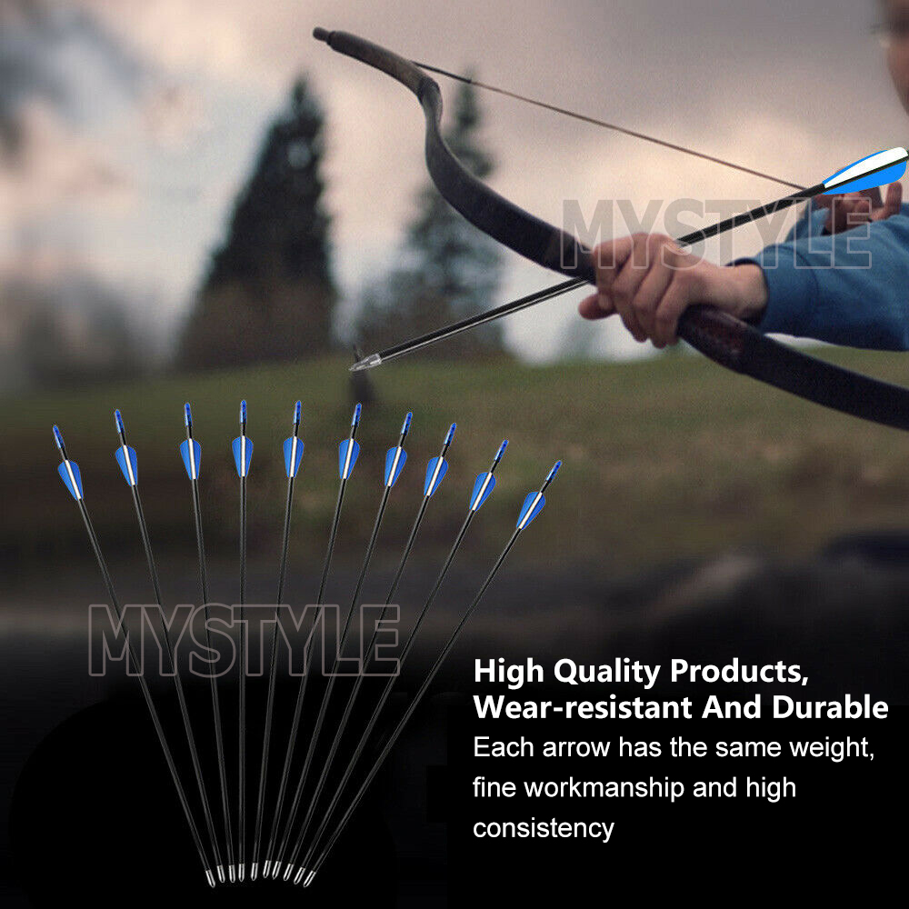 31" HEAVY DUTY FIBERGLASS ARROWS ALUMINUM FOR Archery Hunting Compound