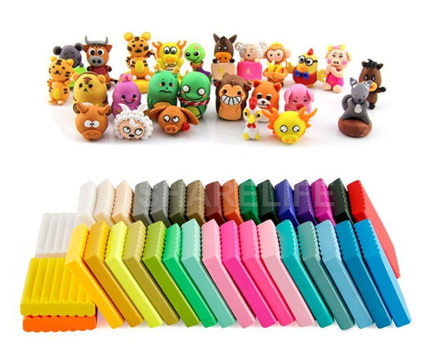 50pcs Craft Malleable DIY Fimo Polymer Modelling Soft Clay Block Set With Tools